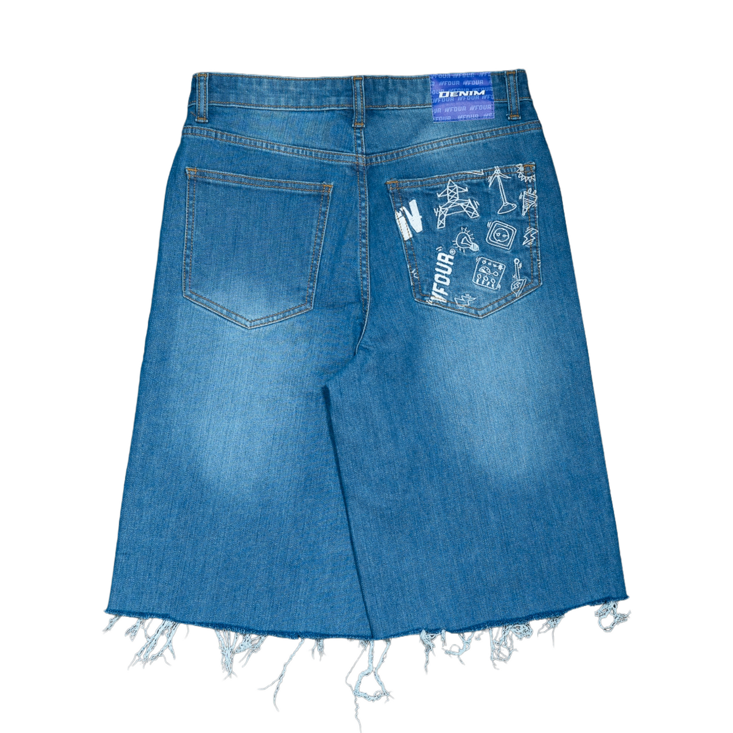 Indigo Static Denim Jorts