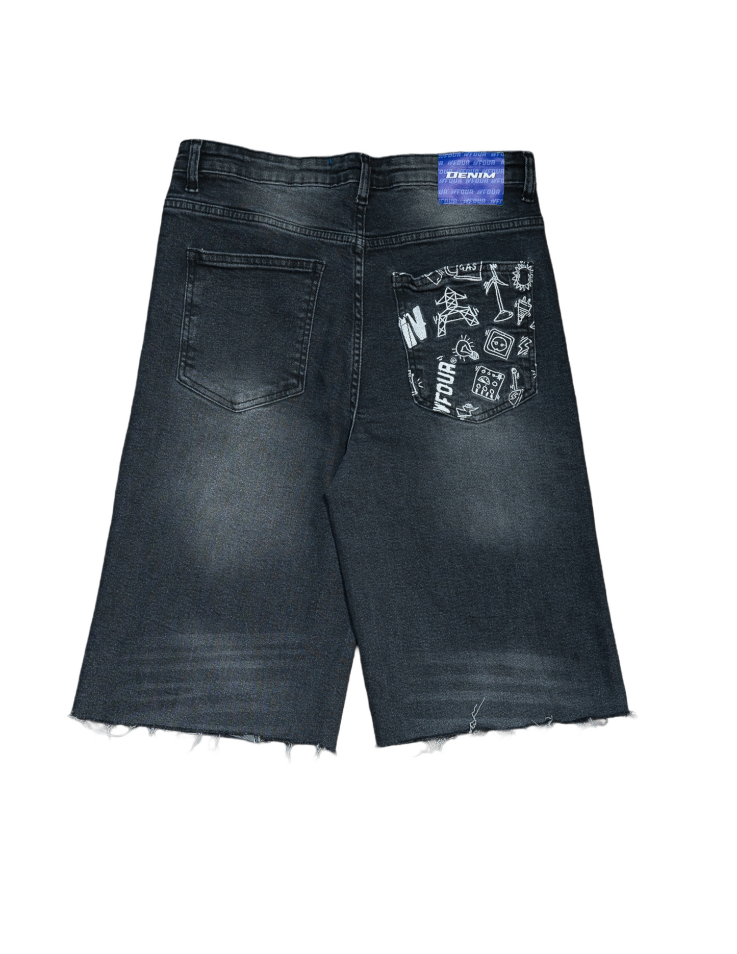 Noir Static Denim Jorts